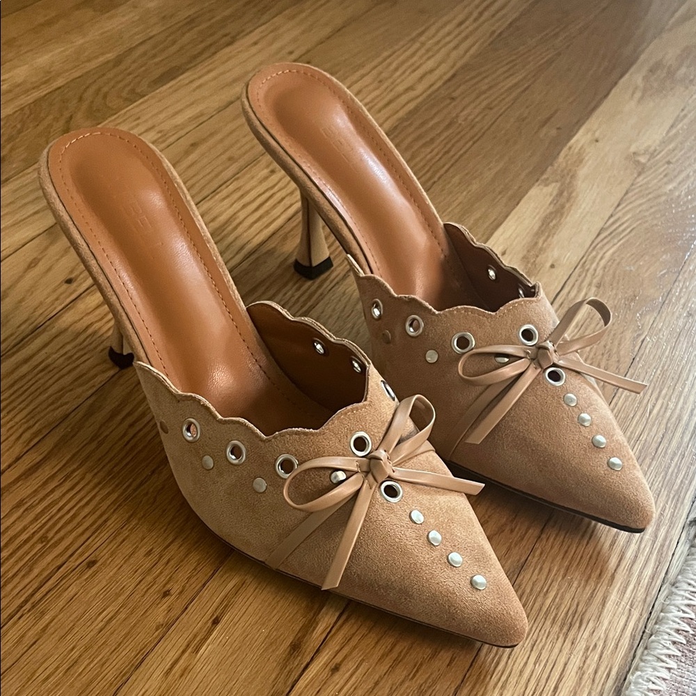 Suede Kitten Heel Mules